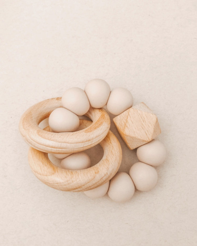 Little pretty please teethers baby accessories sawyer xl teething rattle in oat