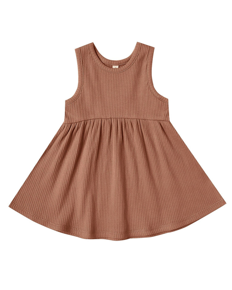 Little quincy mae baby girl ribbed tank dress in amber