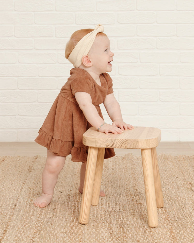 Little quincy mae baby girl terry dress set in amber