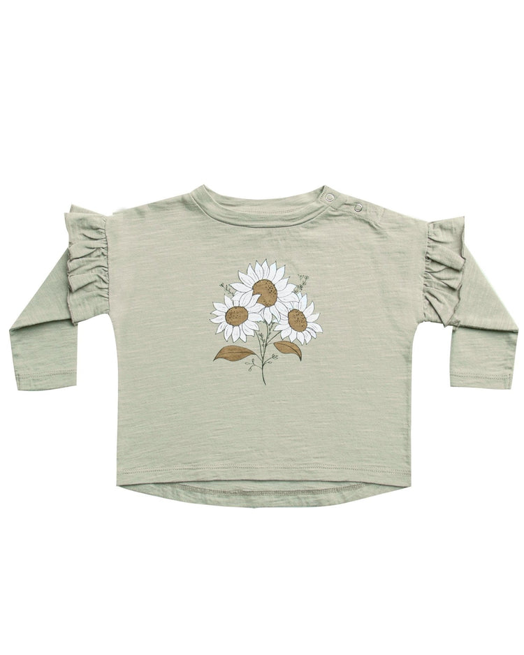 Little rylee + cru girl ruffle longsleeve tee in bouquet