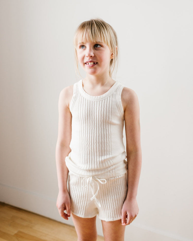 Little sunchild kids fernando tank in off-white