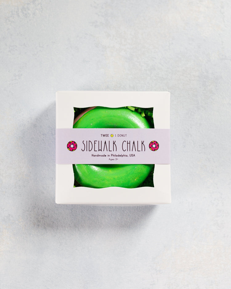 Little twee play frosted donut chalk in green