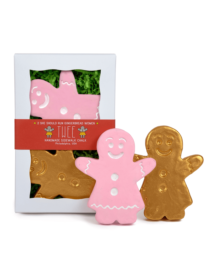 Little twee play she should run gingerbread women in pink + gold