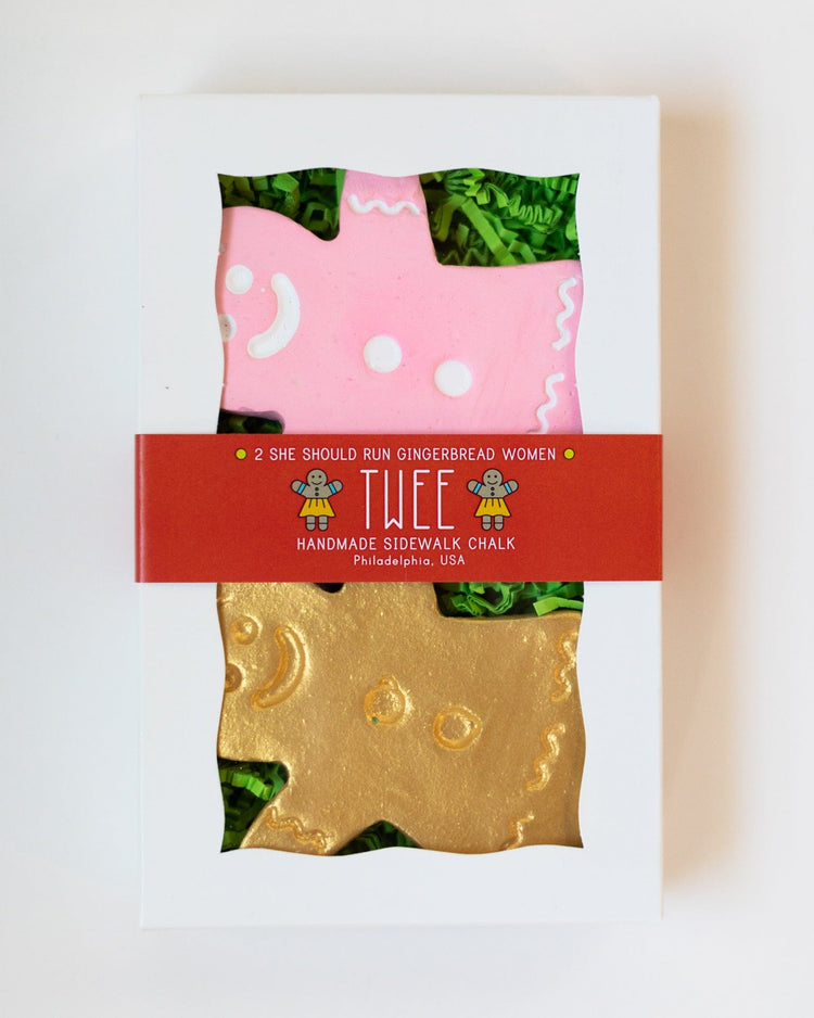 Little twee play she should run gingerbread women in pink + gold