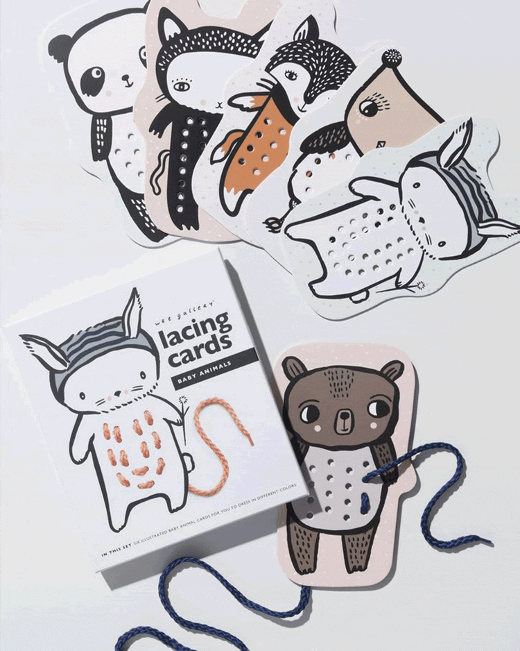 baby animal lacing cards