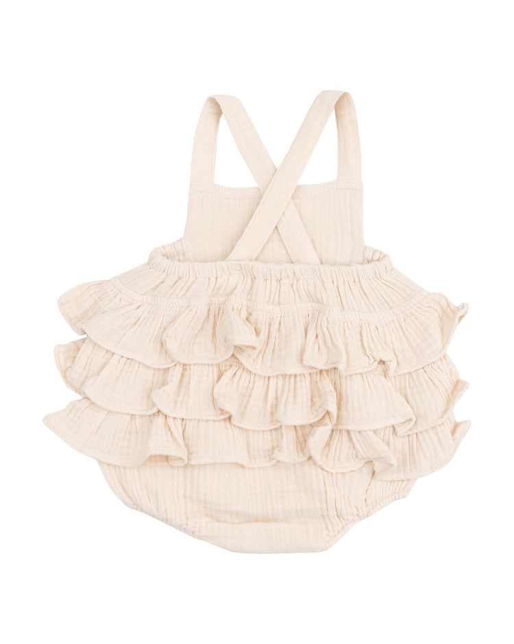 muslin white swan ruffle sunsuit
