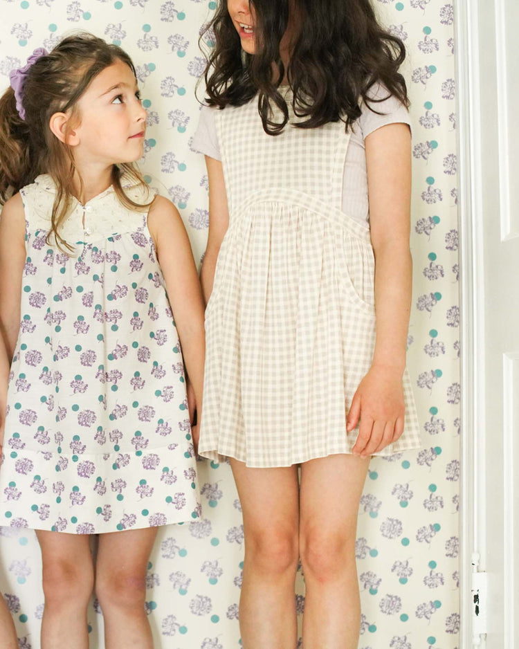 soor ploom dunes dress in gingham print, cloud kids Little