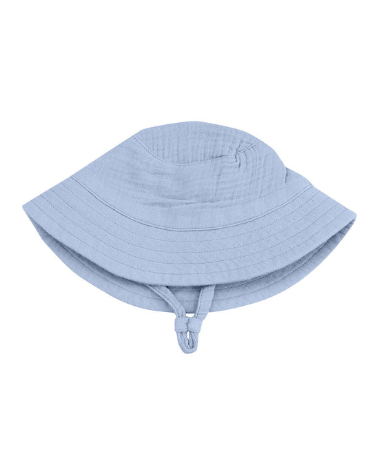 solid muslin dusty blue bucket hat