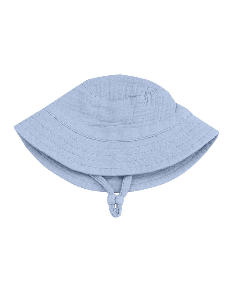 solid muslin dusty blue bucket hat