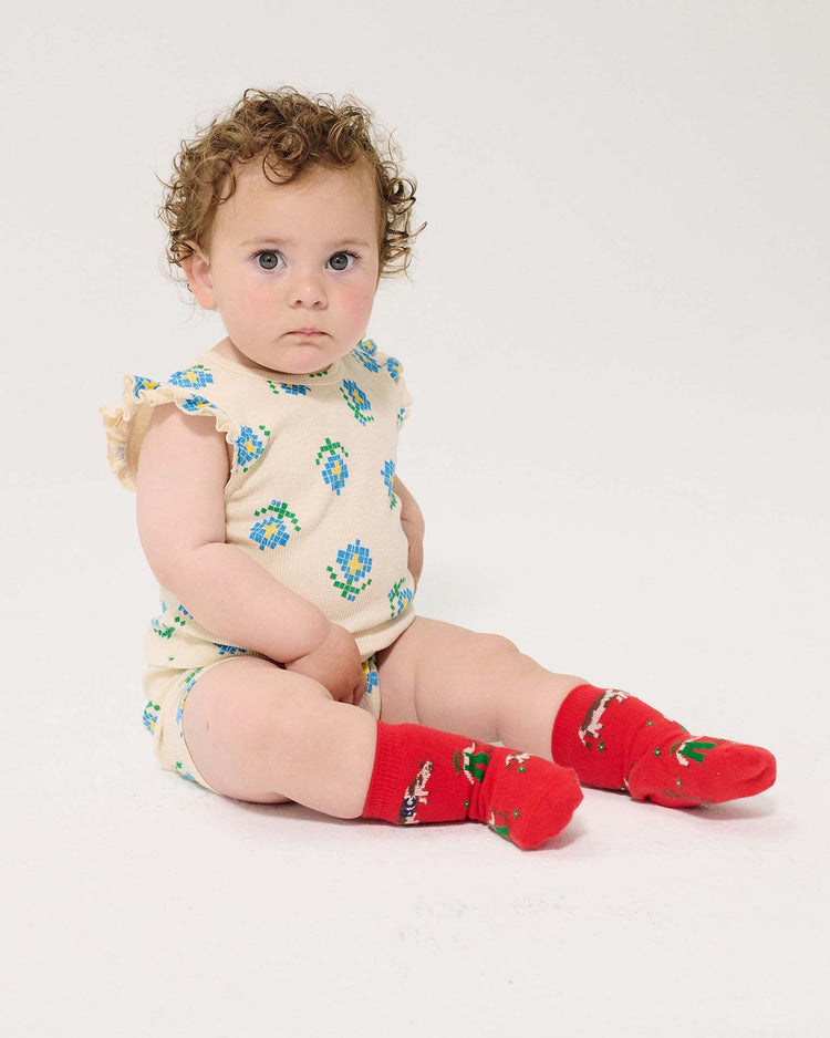 bobo choses pixel flowers all over short leggings baby Little