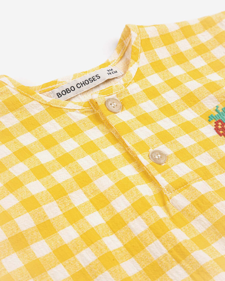 bobo choses pixel strawberry vichy woven blouse baby Little