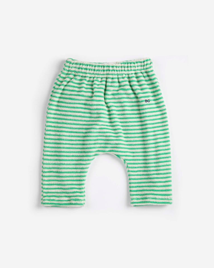 bobo choses green stripes terry cloth harem pants baby Little