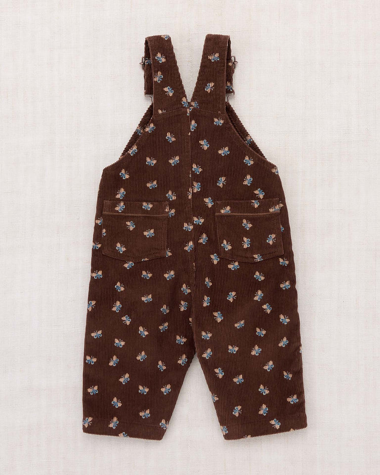 baby corduroy carpenter overall in dark roast mariposa