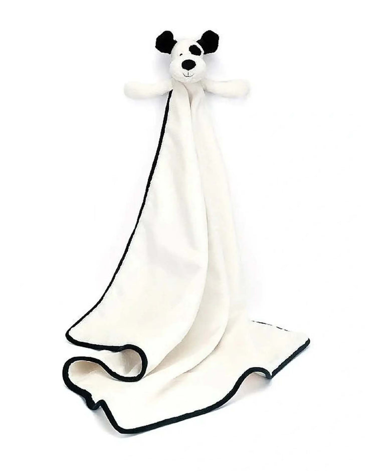 jellycat bashful rufferty black & cream puppy blankie play Little