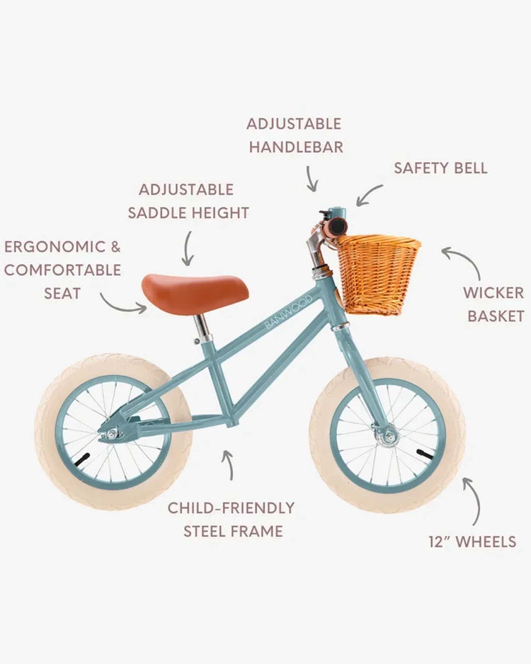 balance bike in teal