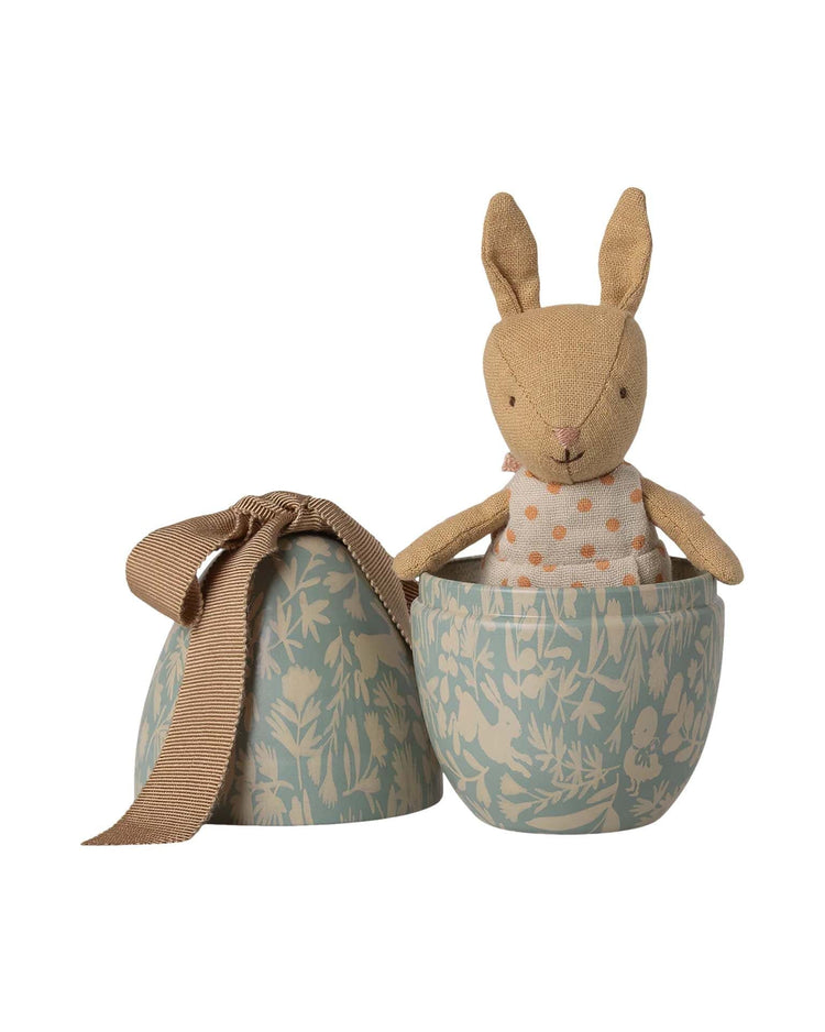Little maileg play easter egg with micro rabbit, small - dusty blue