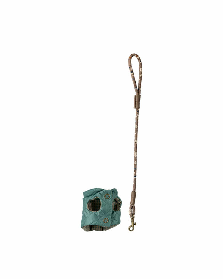 maileg pet supply, harness and leash - dark mint play Little