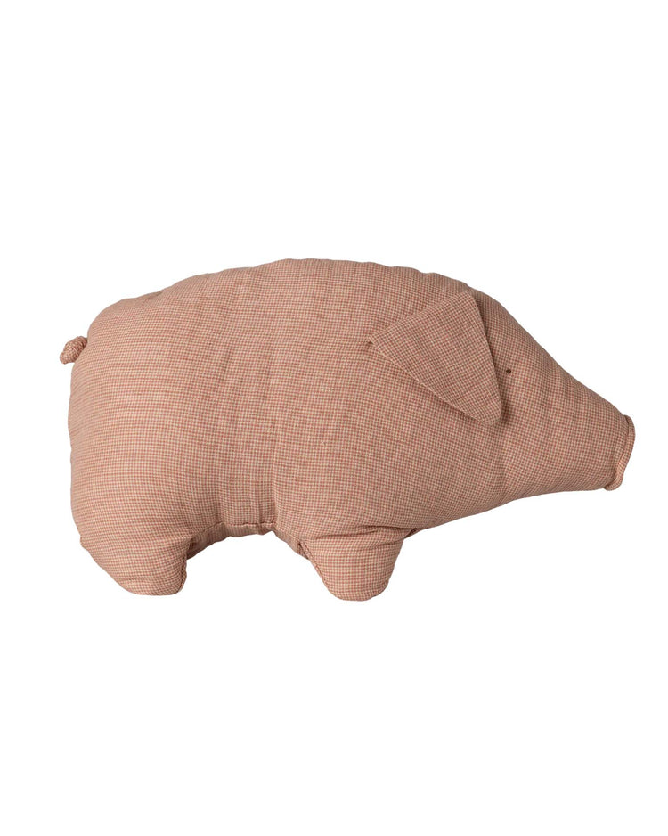 The maileg medium polly pork is a linen cotton stuffed animal shaped like a pig, with small ears, a round body, and a simple tail, shown against a plain white background.