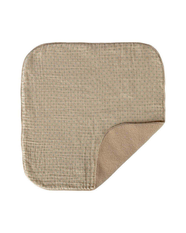 The maileg lullaby friends, elephant, mini in iron grey is a soft cuddle cloth baby blanket with rounded corners and a subtle grid pattern—perfect as a cozy newborn gift.