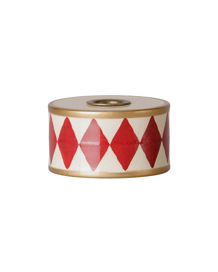 maileg candle holder, drum - red/off white play Little