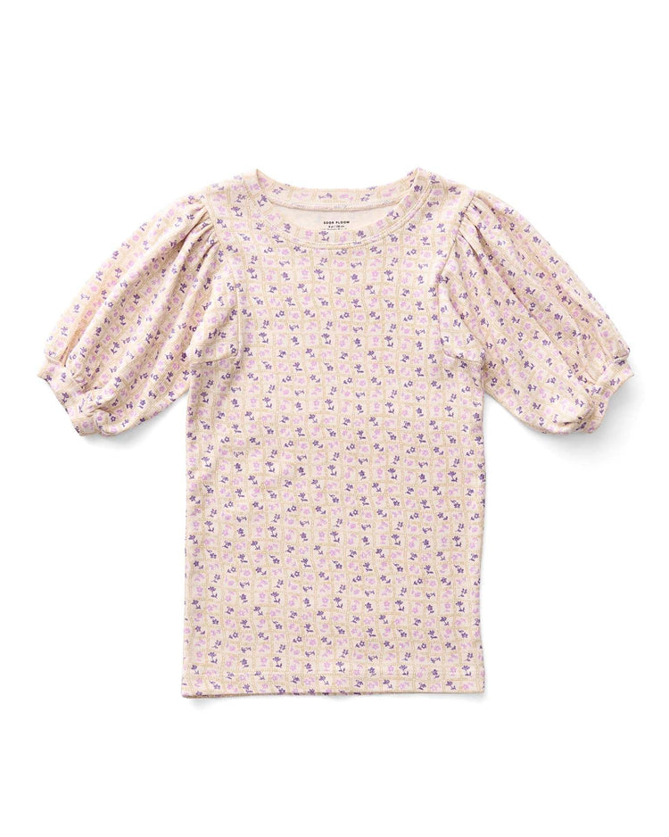 soor ploom balloon tee in flower press print, soy kids Little