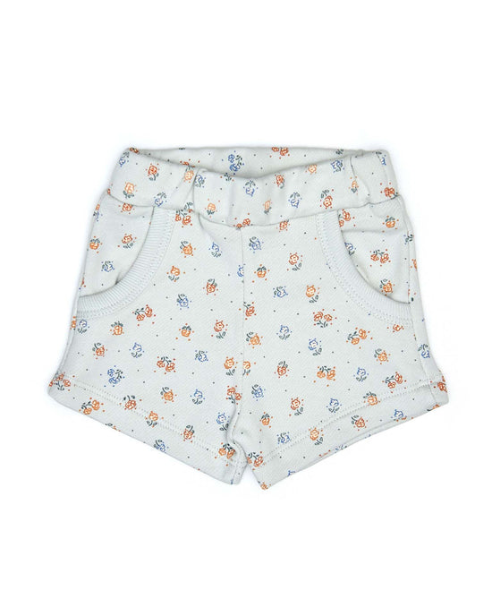 terry short in light blue flowers