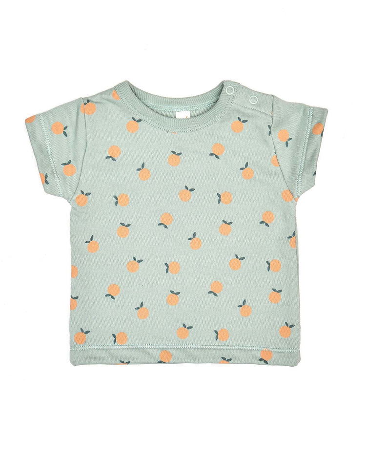 terry top in jade oranges