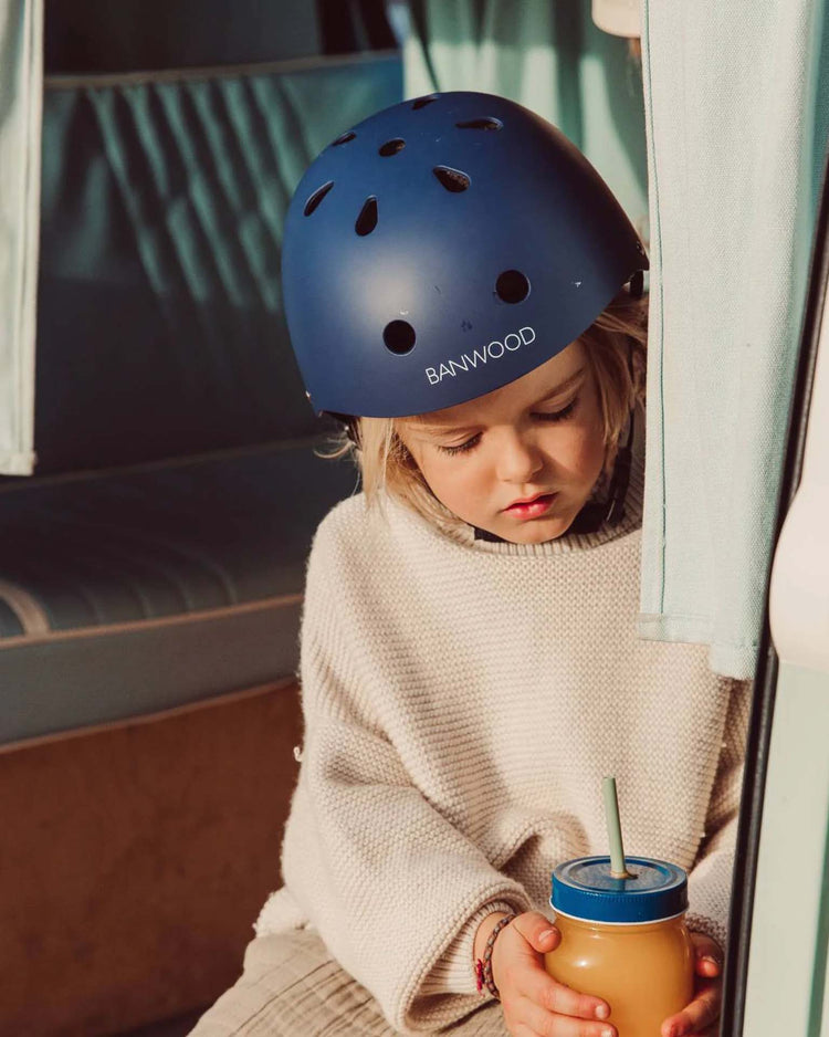 banwood kids helmet in matte navy play Little