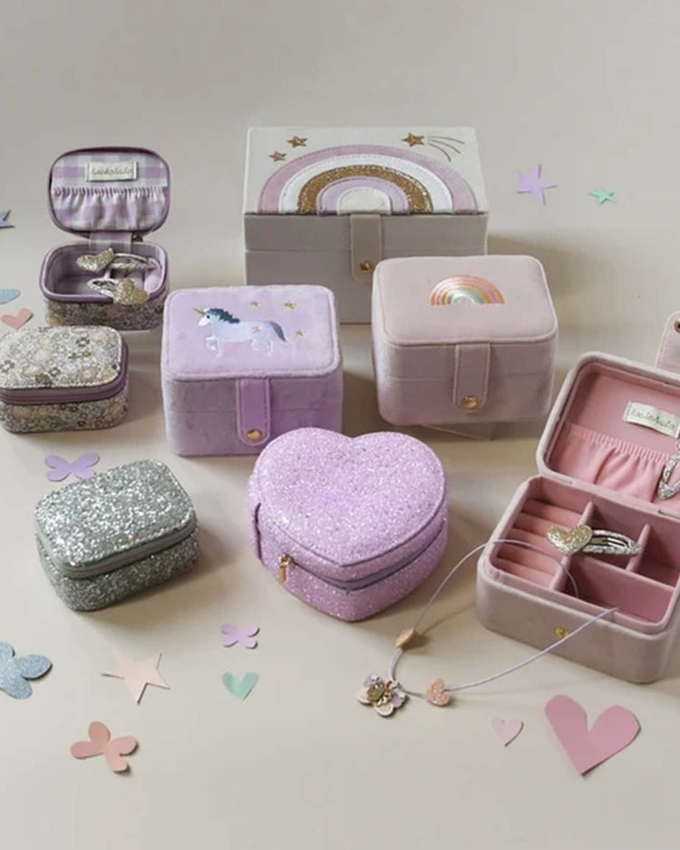 rockahula kids mini jewelry box in silver confetti glitter accessories Little