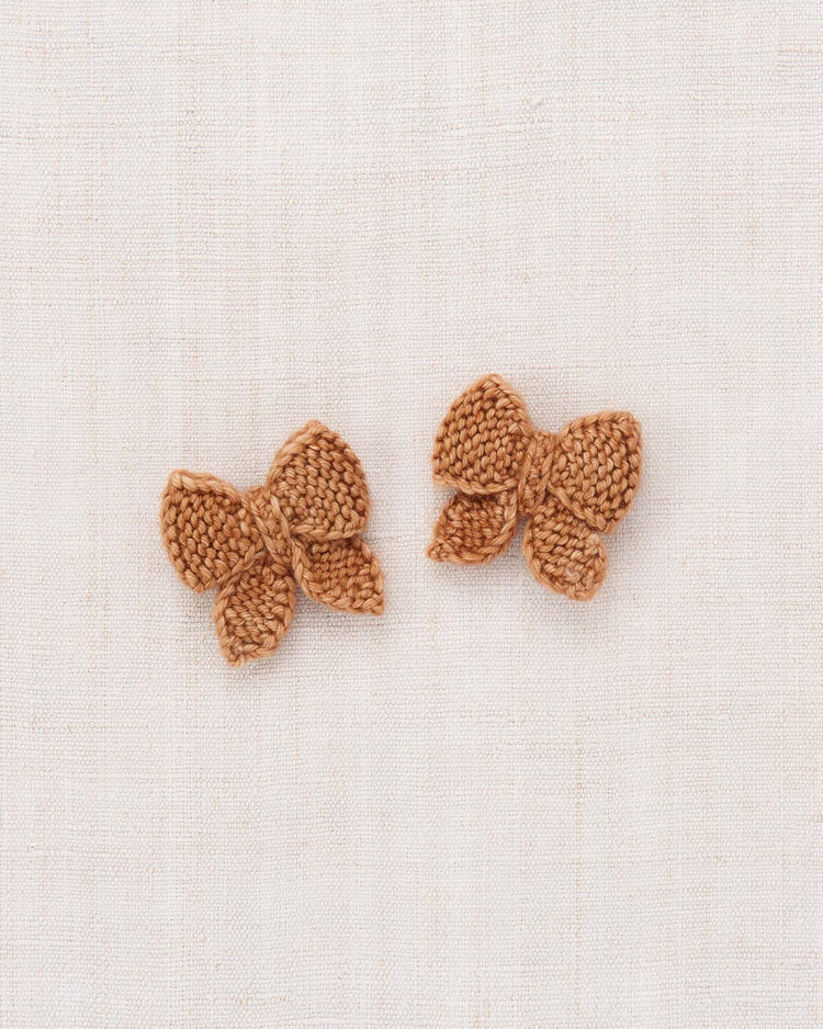 baby puff bow set in rose gold