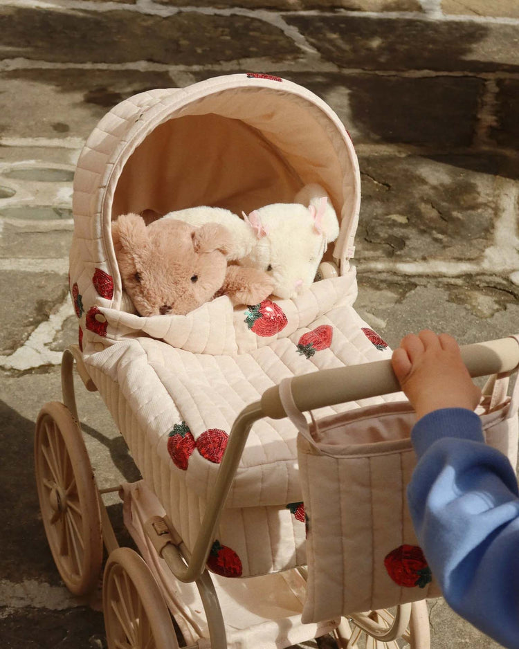 konges sløjd minnie tulle doll pram in strawberry play Little