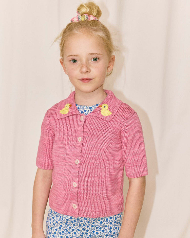 misha + puff duckling cafe cardigan in azalea kids Little