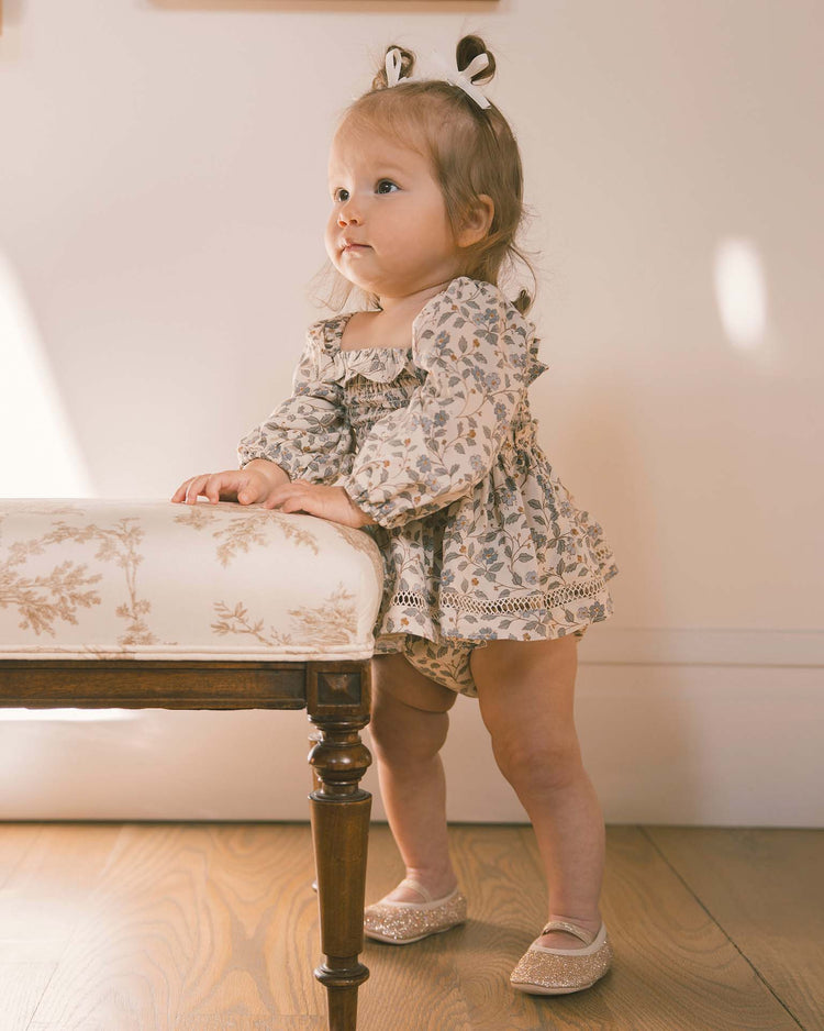 baby ballet flats in rose gold shimmer