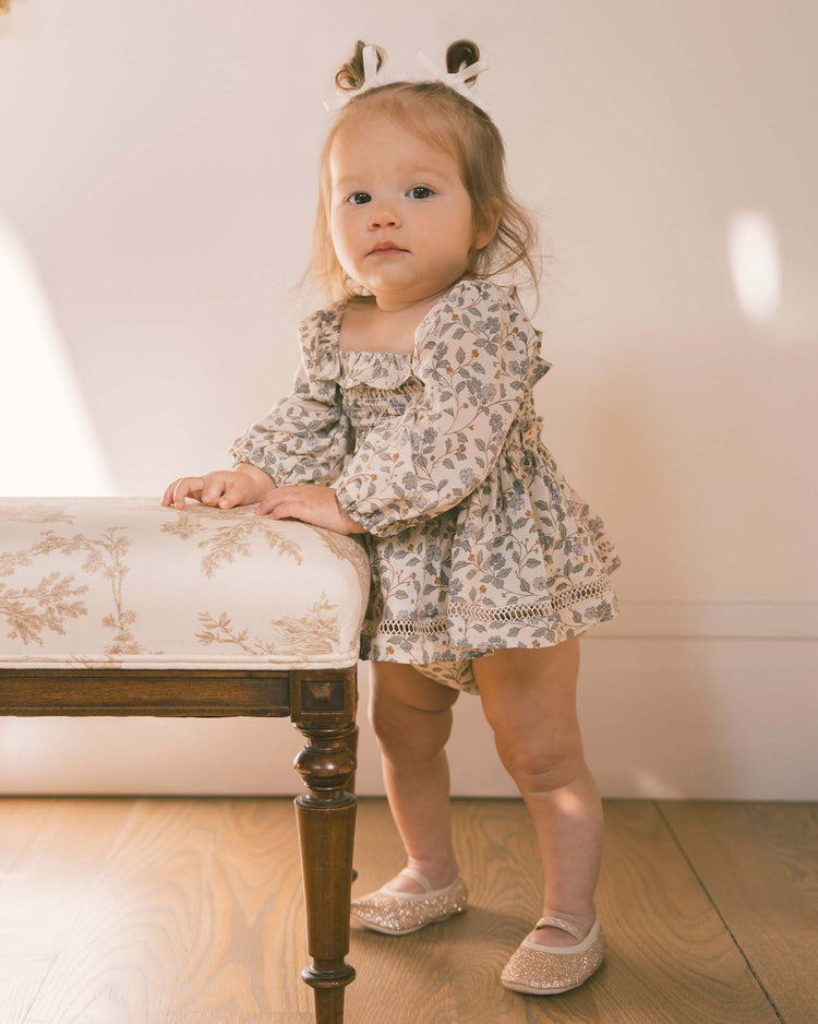 baby ballet flats in rose gold shimmer