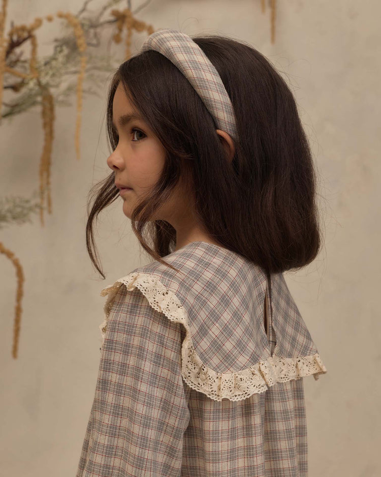padded headband in fall plaid