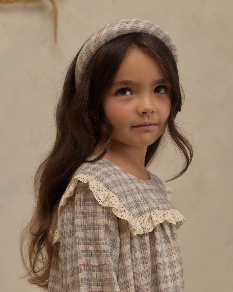 padded headband in fall plaid
