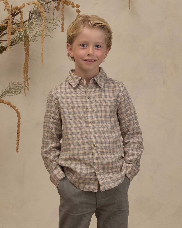 noralee harrison button down in fall plaid kids Little