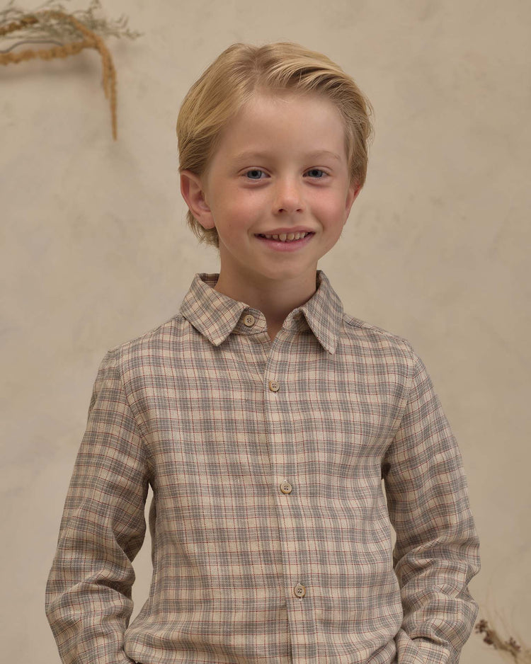 noralee harrison button down in fall plaid kids Little
