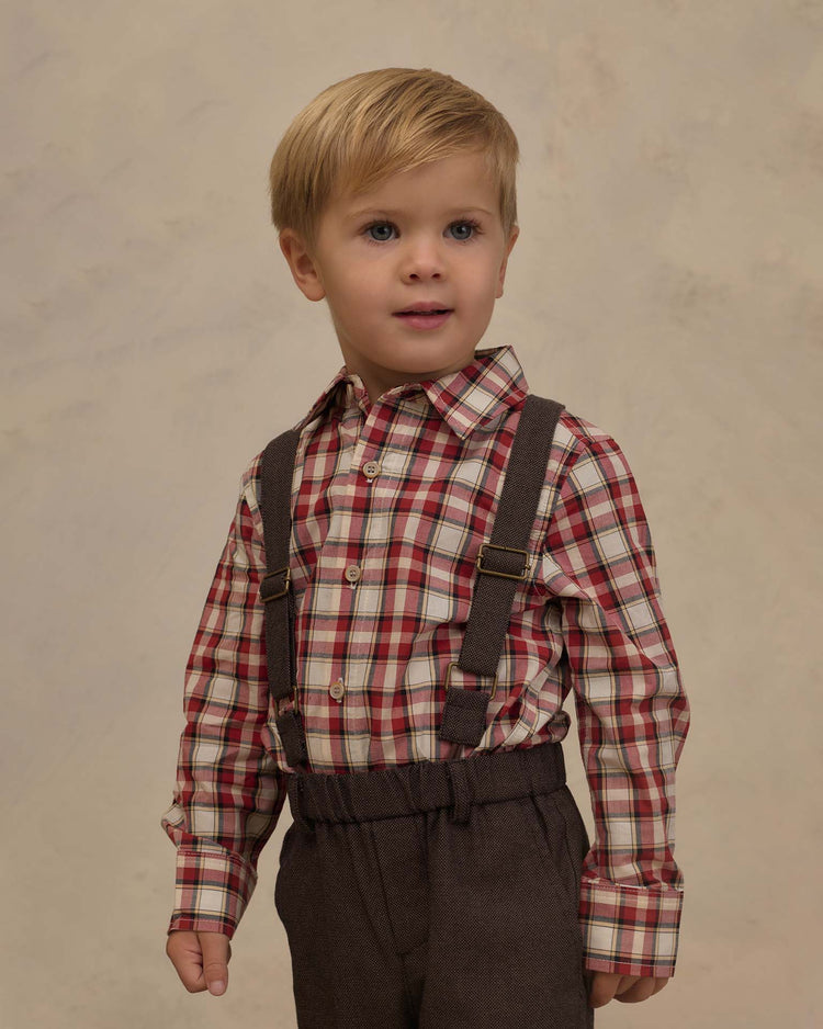 noralee suspender pant in heathered plaid baby Little