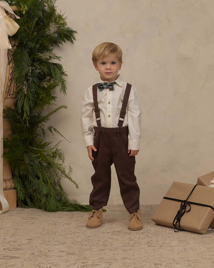 noralee suspender pant in heathered plaid baby Little