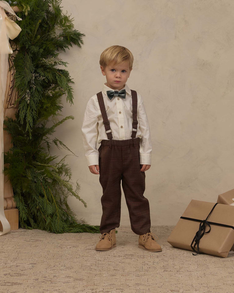 noralee suspender pant in heathered plaid baby Little