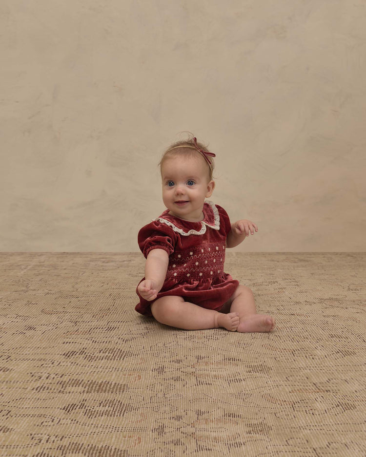 noralee elizabeth romper in ruby baby Little