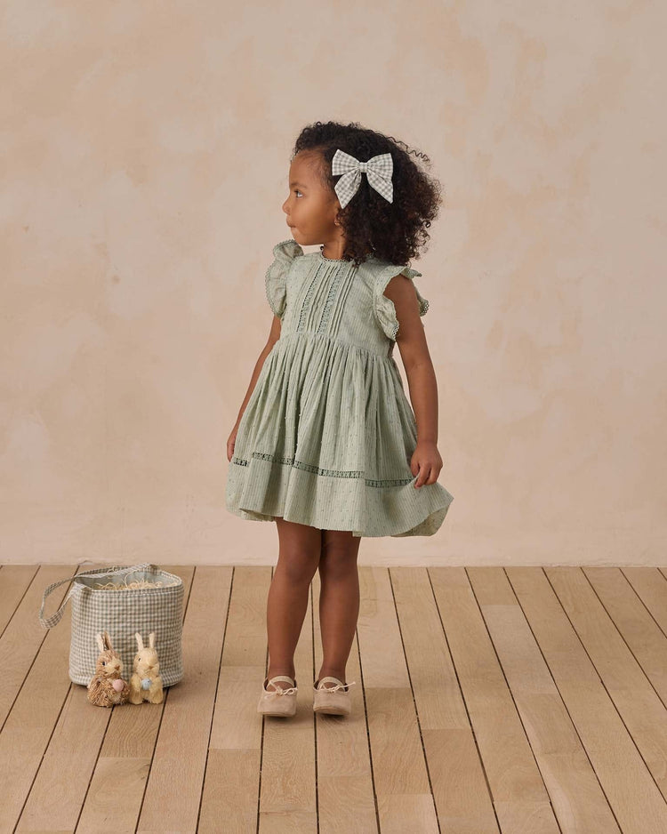 noralee norah bow in eucalyptus check accessories Little