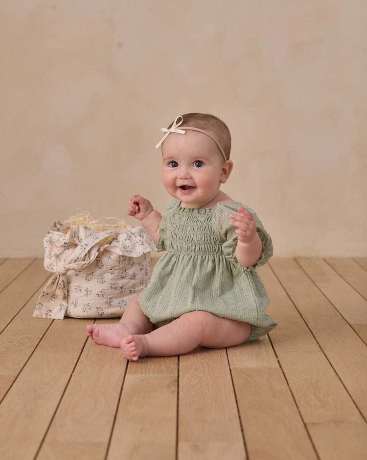 noralee hazel romper in eucalyptus baby Little
