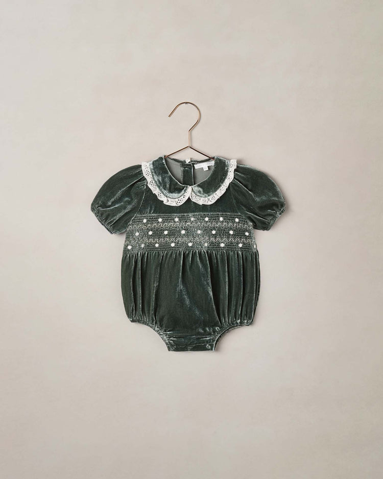 noralee elizabeth romper in green baby Little