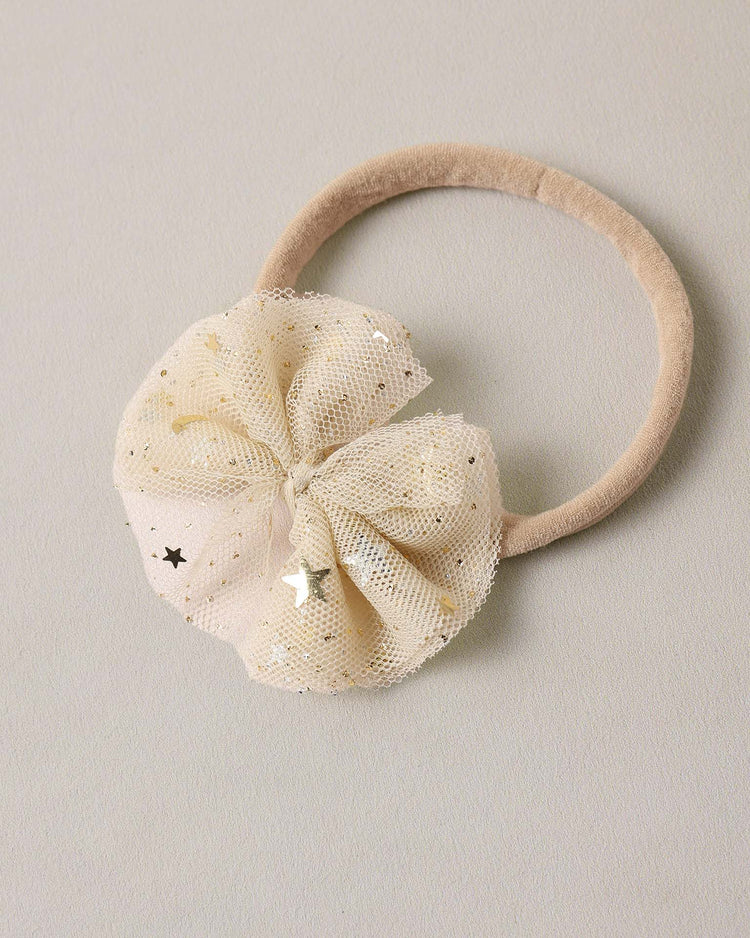 noralee flutter tulle headband in champagne accessories Little