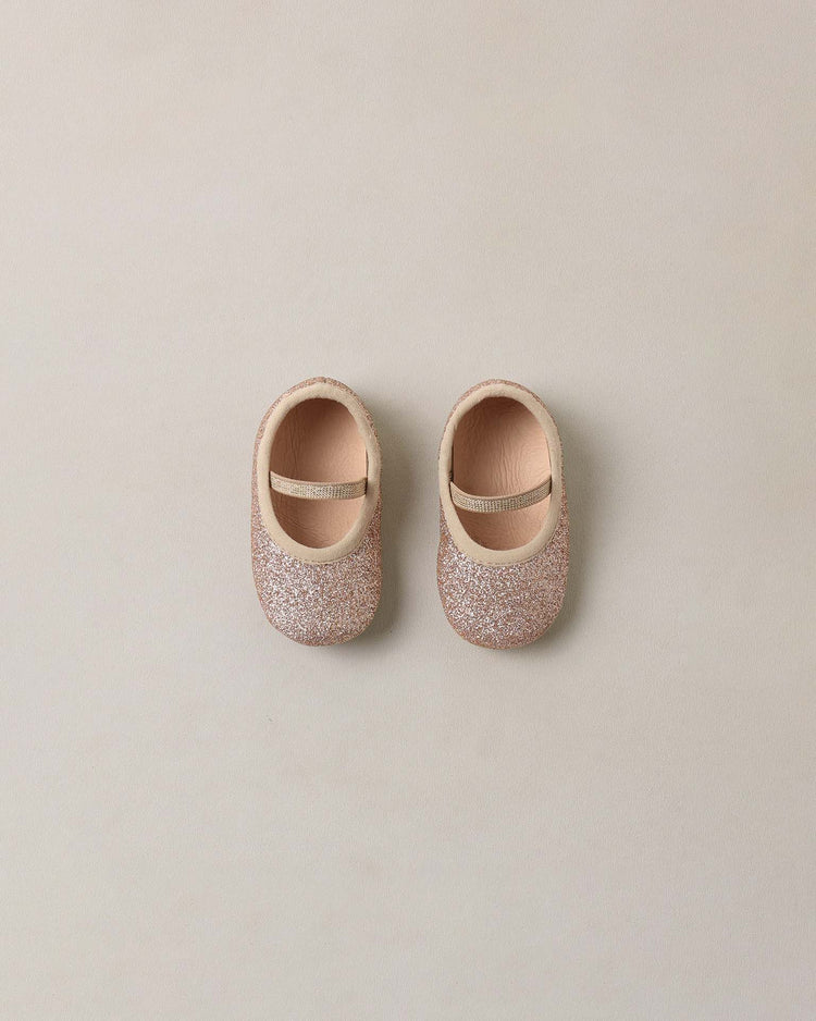 baby ballet flats in rose gold shimmer