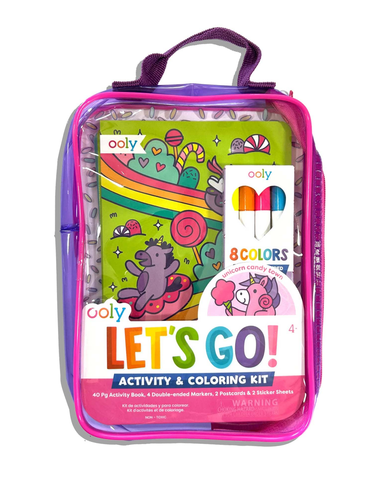 Little ooly play let's go! activity & coloring kit in unicorn candy town