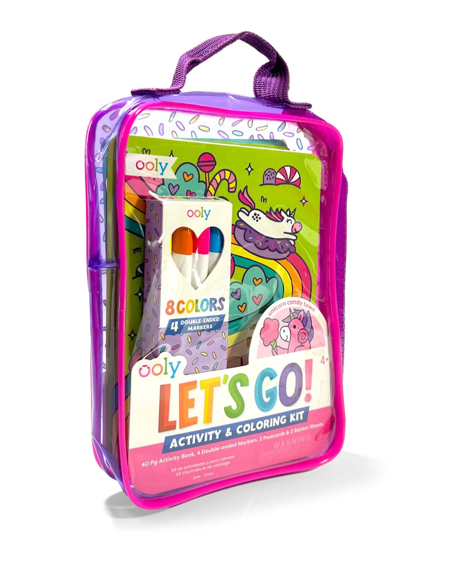Little ooly play let's go! activity & coloring kit in unicorn candy town