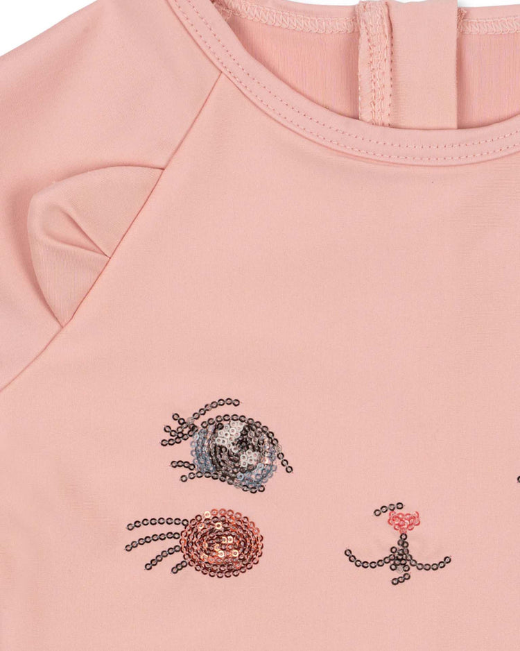 konges sløjd kitty long sleeve swimsuit in powder pink kids Little